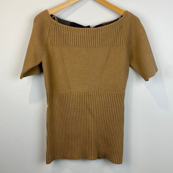 JASON Wu • Off-The-Shoulder Ribbed Stretch Wool And Silk-Blend Top - Picture 3 of 12